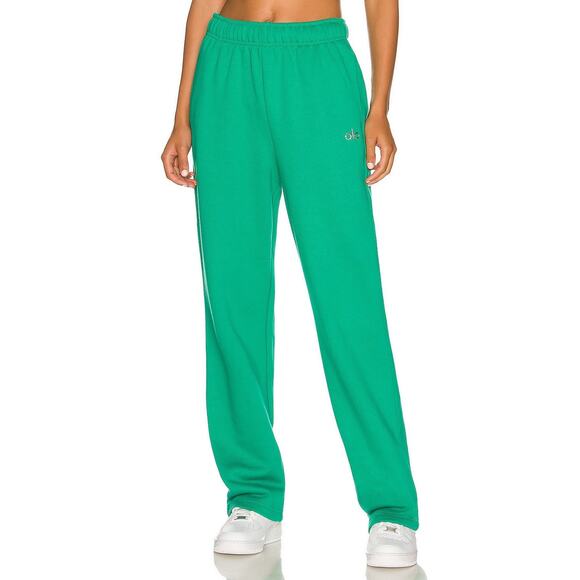Alo Yoga Accolade Straight Leg Sweatpant - S Green Emerald - Picture 1 of 5
